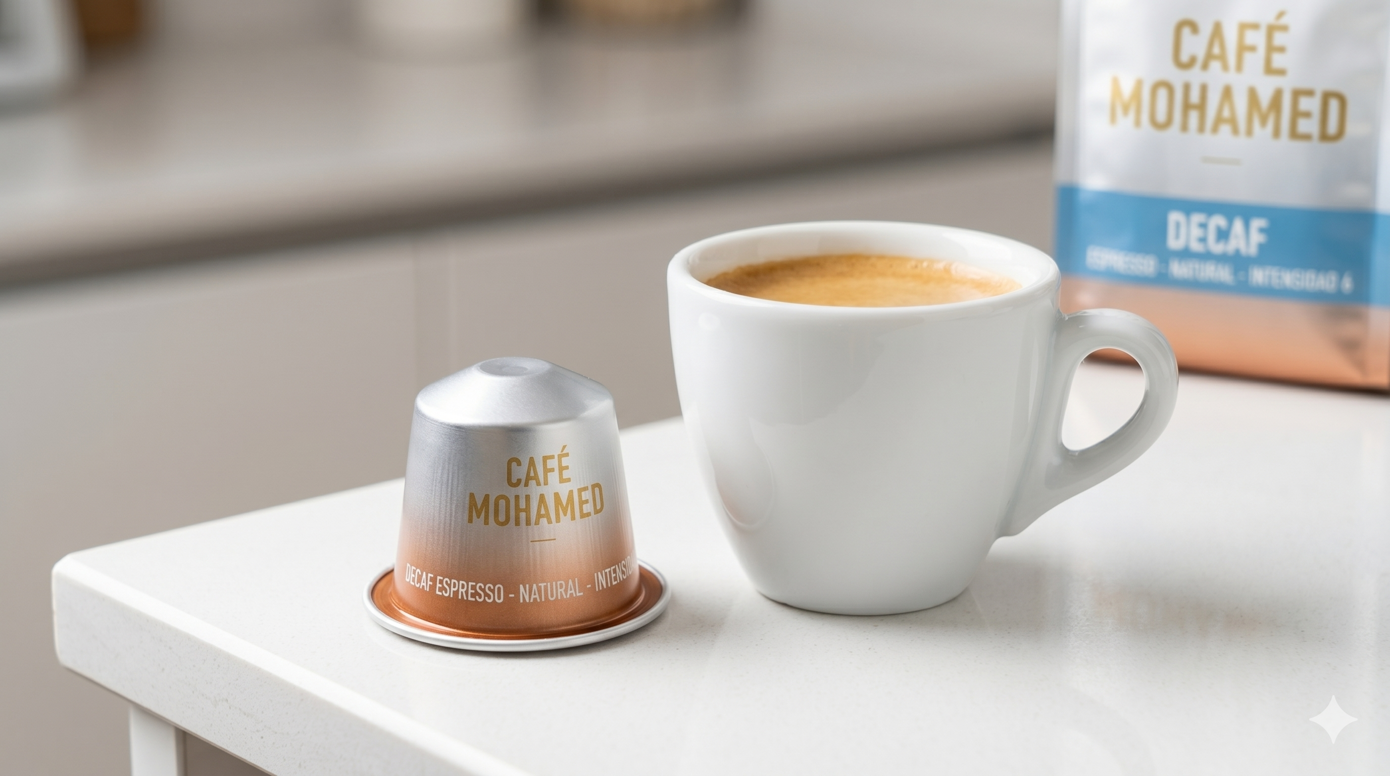Cápsulas de café compatibles Nespresso descafeinado natural intensidad 6